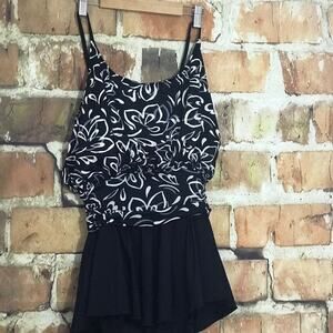 SIRENA SIGNATURE BLACK & WHITE SWIMSUIT‎ SIZE 10